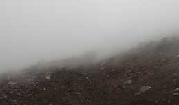 濃霧時の下山道